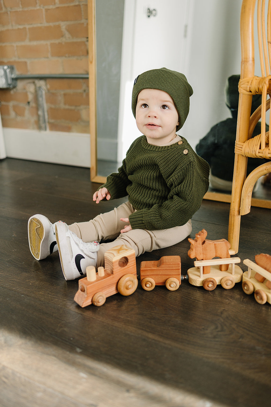 Green Mebie Baby Beanie - HoneyBug