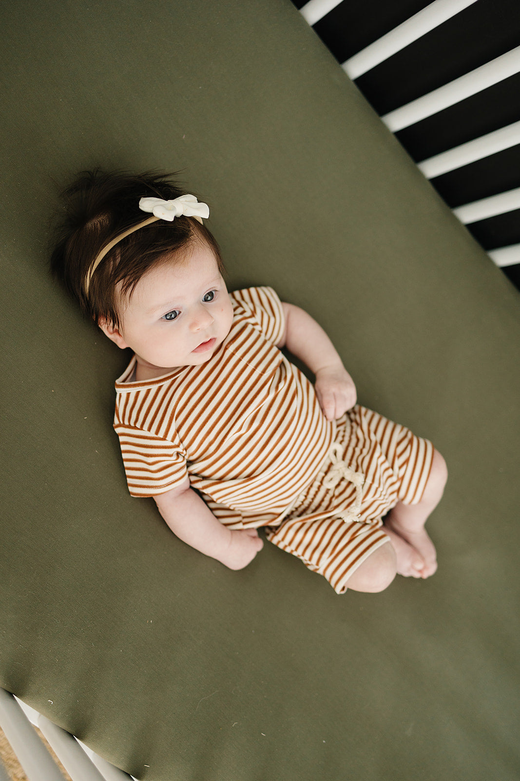 Olive Bamboo Stretch Crib Sheet - HoneyBug