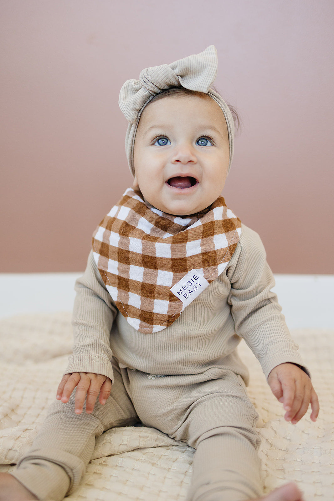 Gingham Muslin Bib - HoneyBug