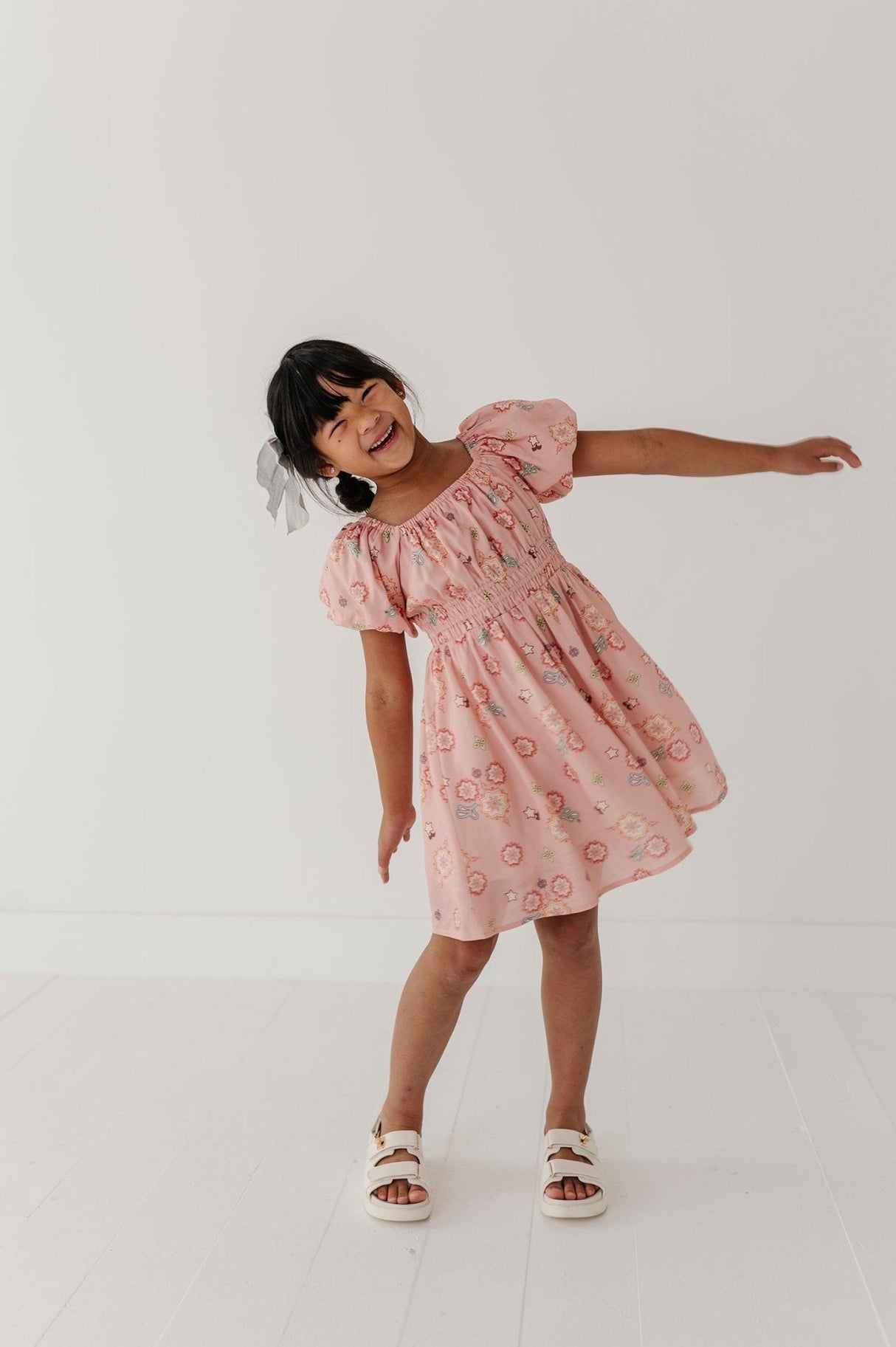 Peasant Bubble Sleeve Dress