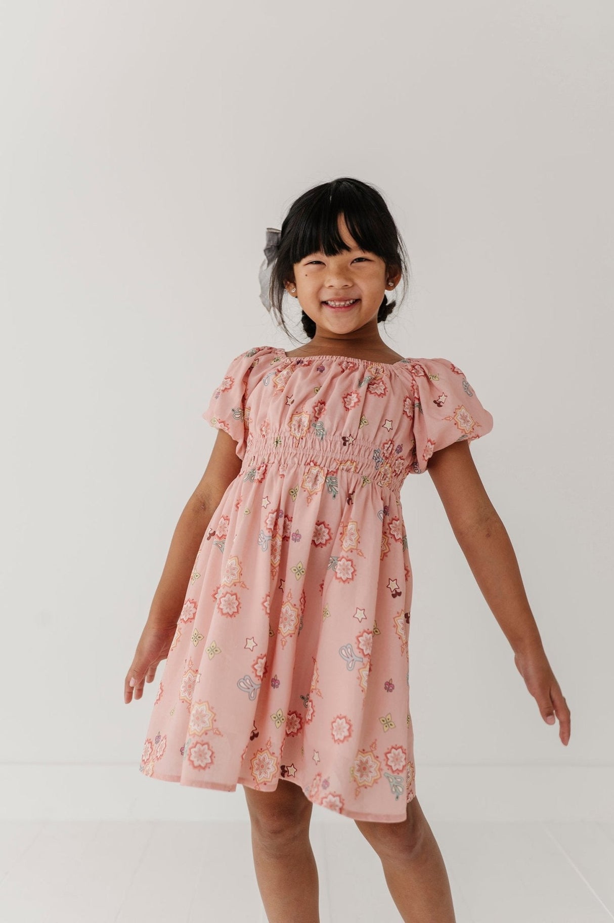 Peasant Bubble Sleeve Dress