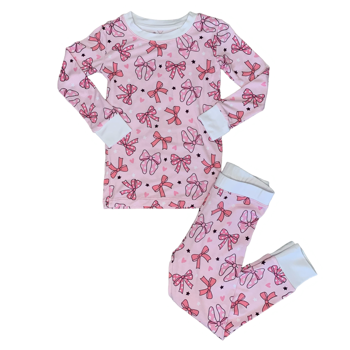 Two Piece Pink Bow Set