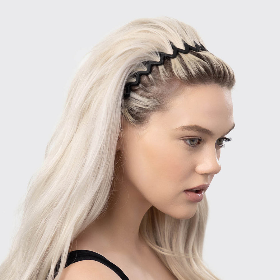 Zig Zag Headband 2pc- Black & Tort