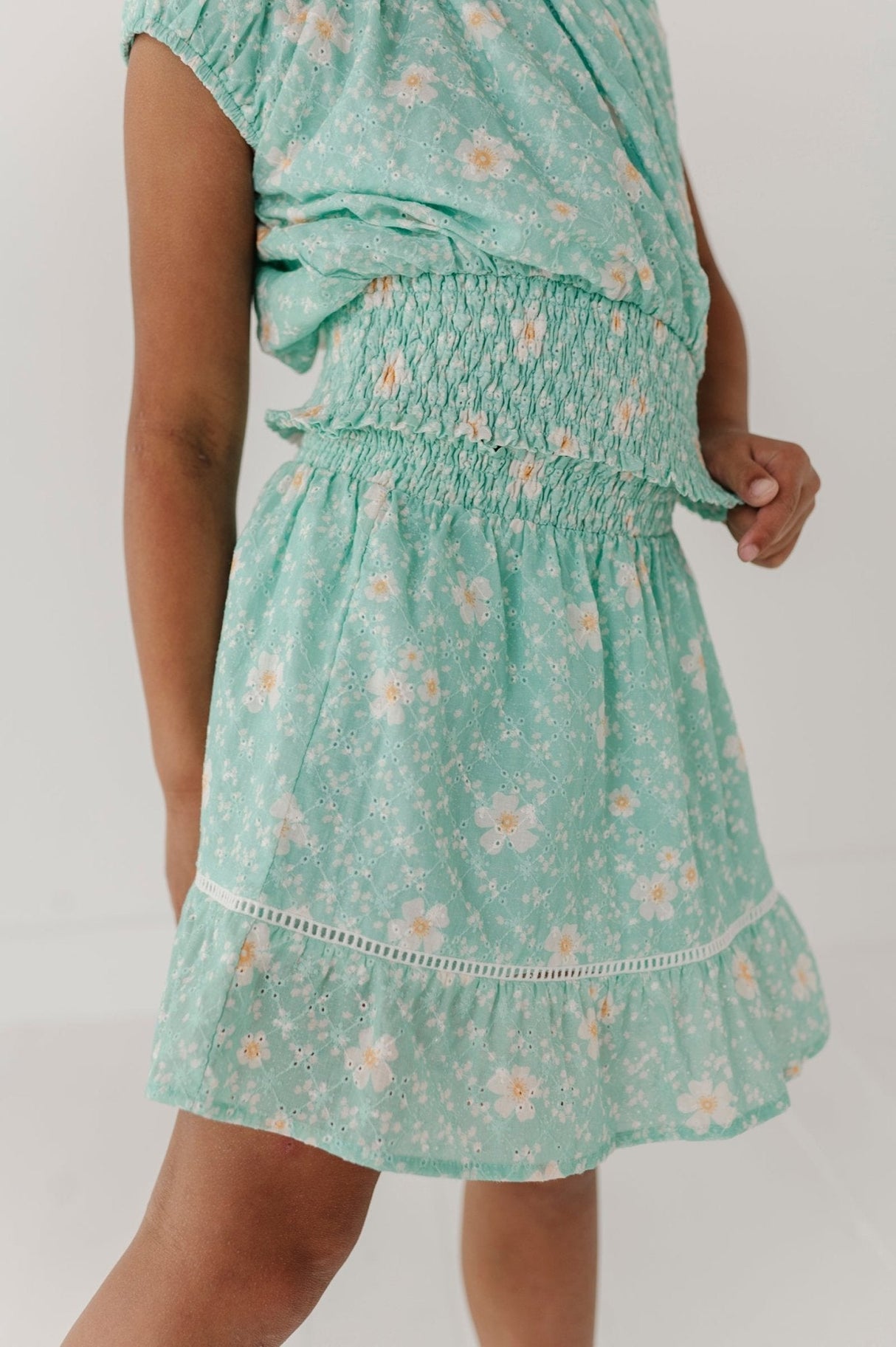 Smocked Eyelet Skirt