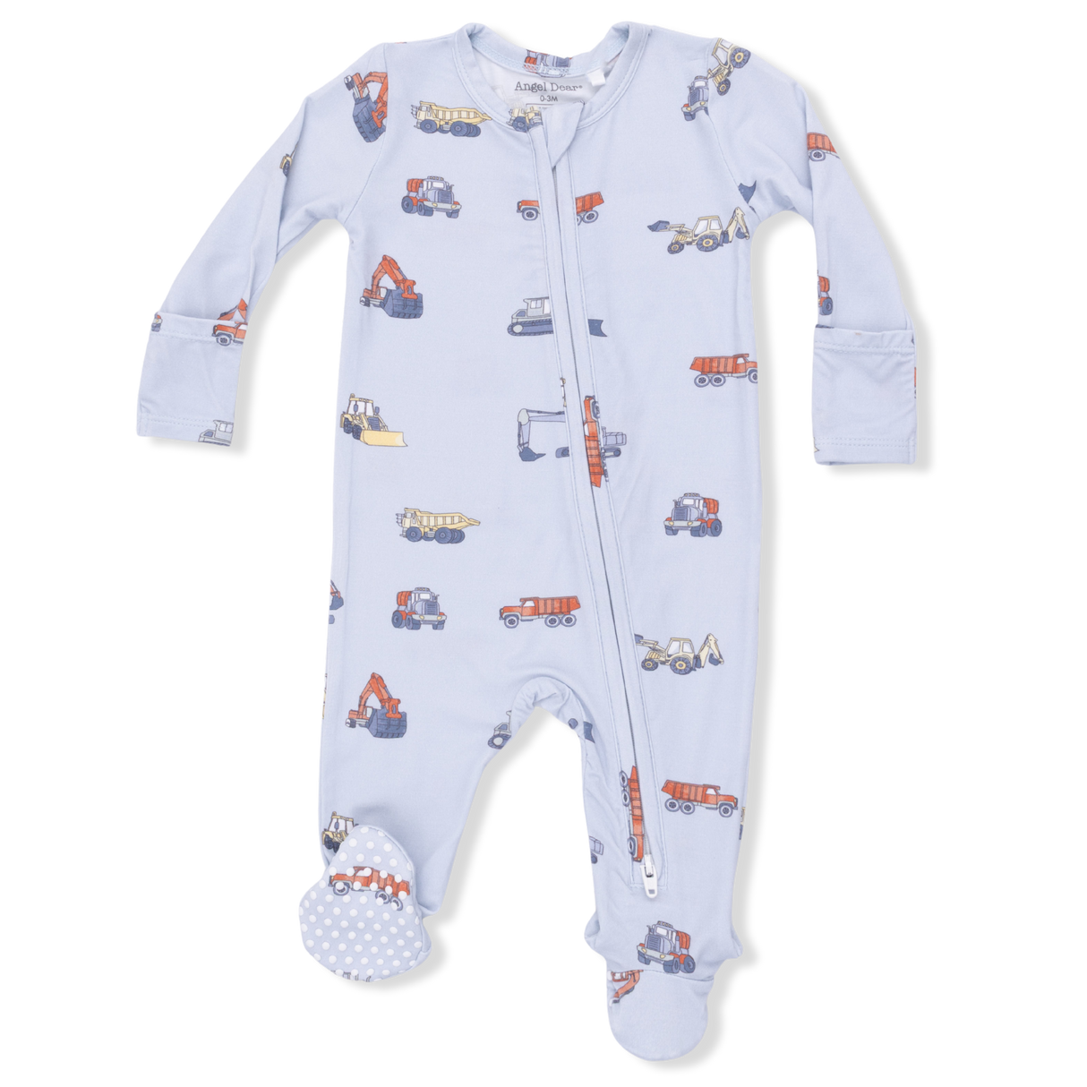 Construction Vehicles - 2 Way Zipper Footie