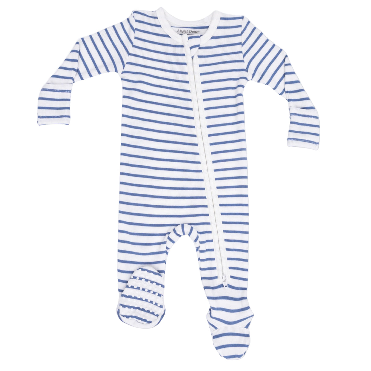 Navy Stripe - 2 Way Zipper Footie