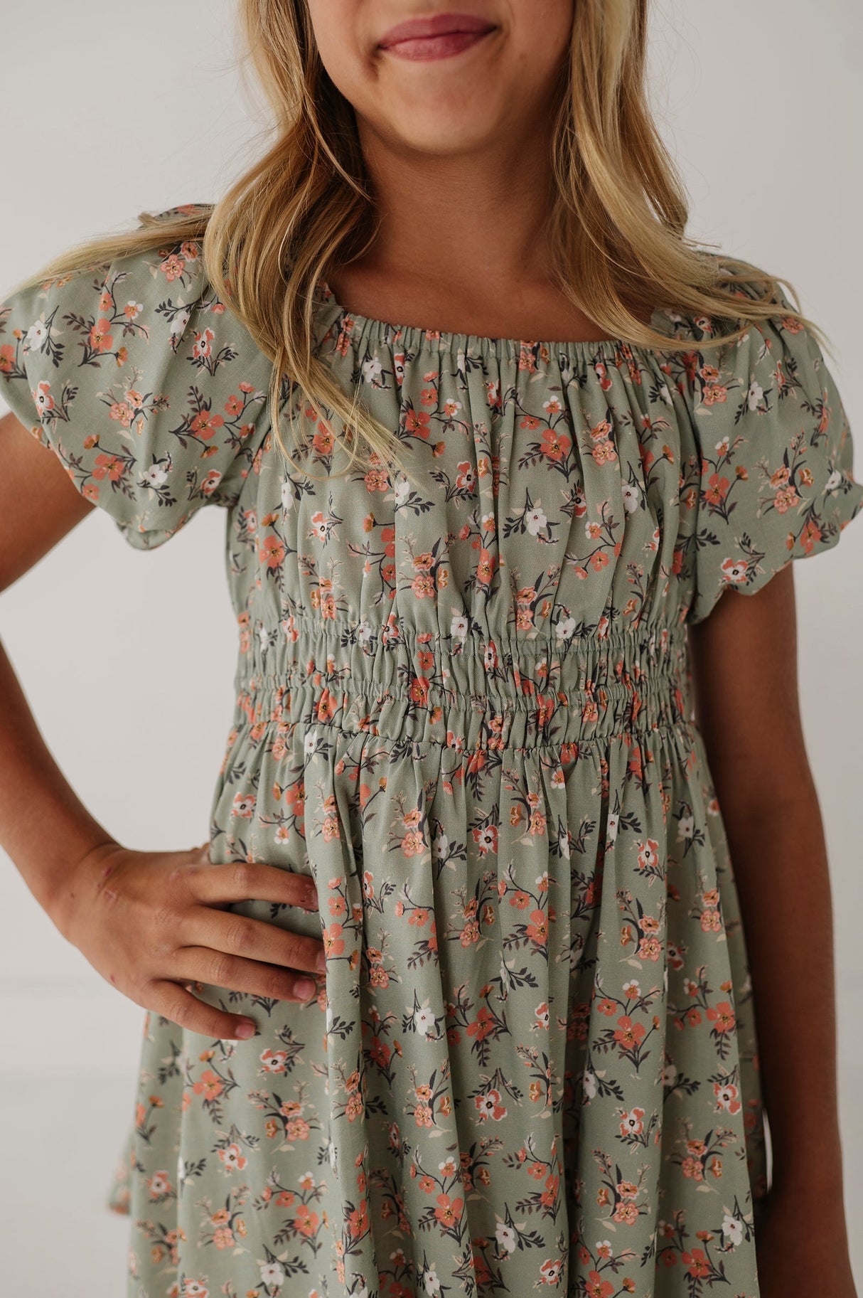 Peasant Bubble Sleeve Dress