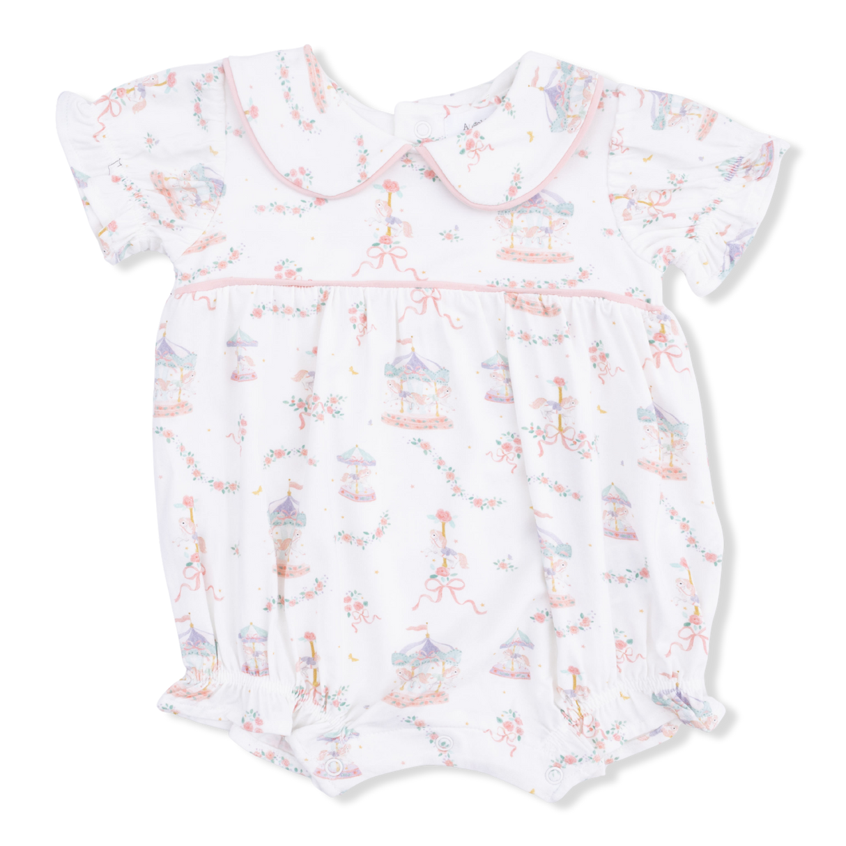 Carousel with Bows - Classic Puff Sleeve Babydoll Bubble