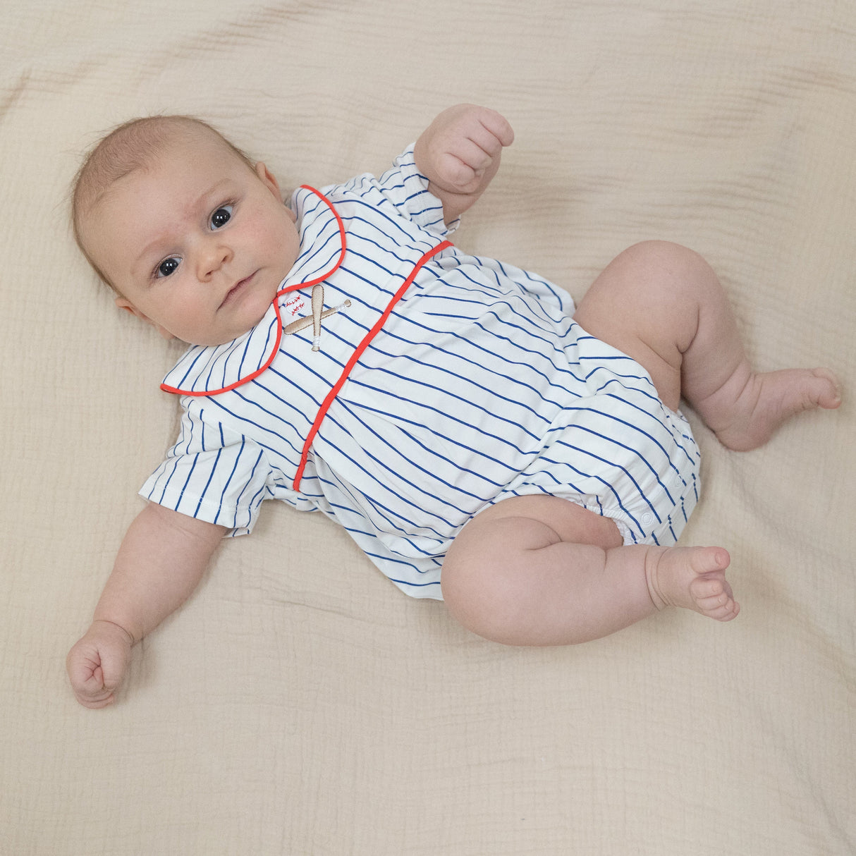 Baseball Stripe - Classic Box Pleat Bubble