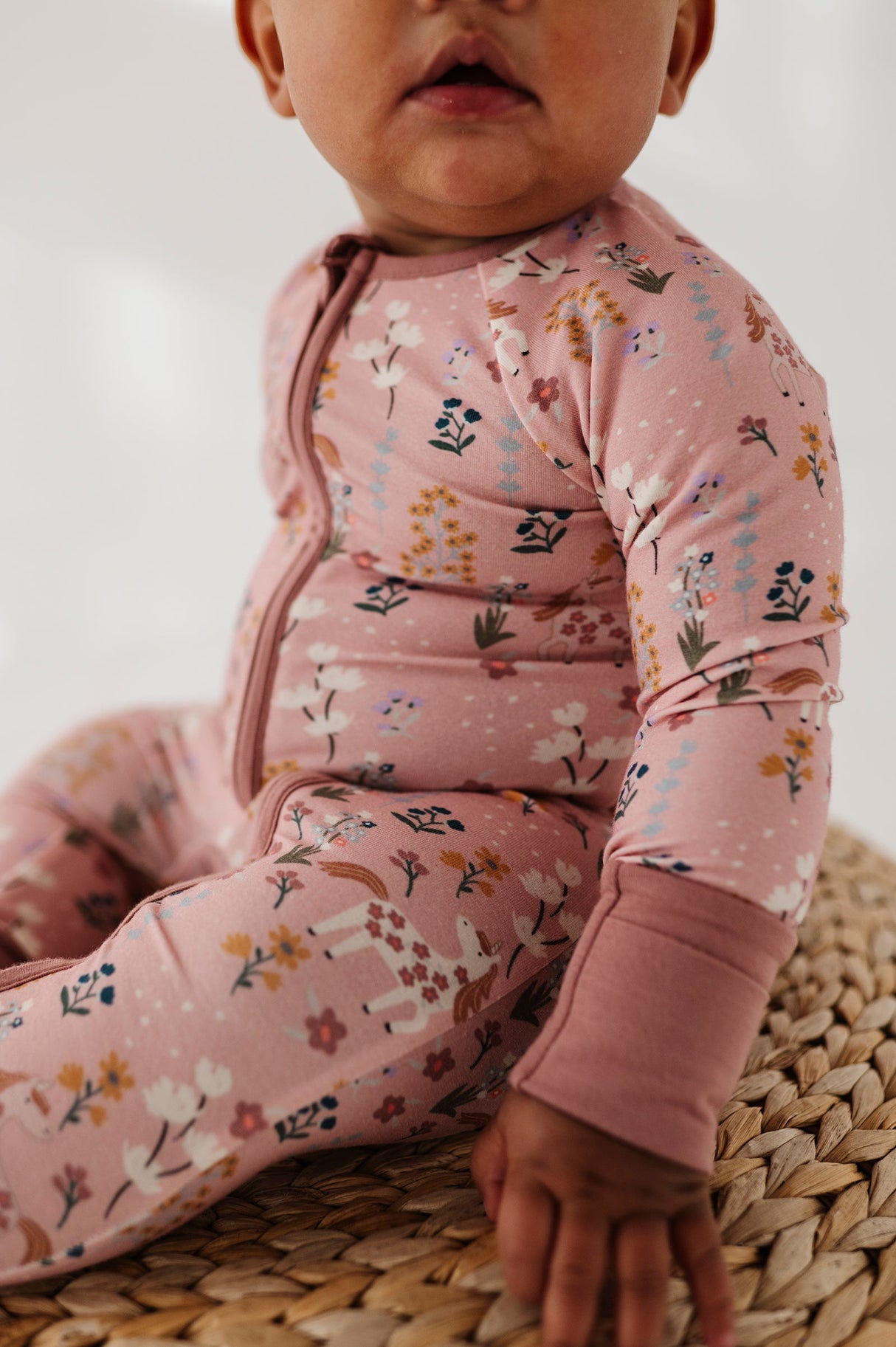 Long Sleeve Zip Romper - HoneyBug
