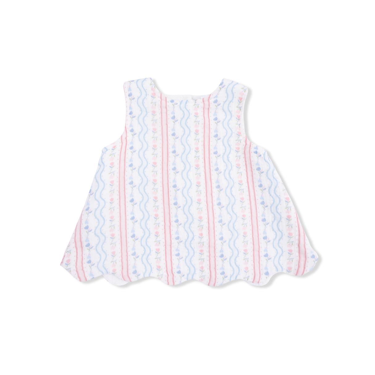 Tulip Stripe - Scallop Back Top with Bloomer