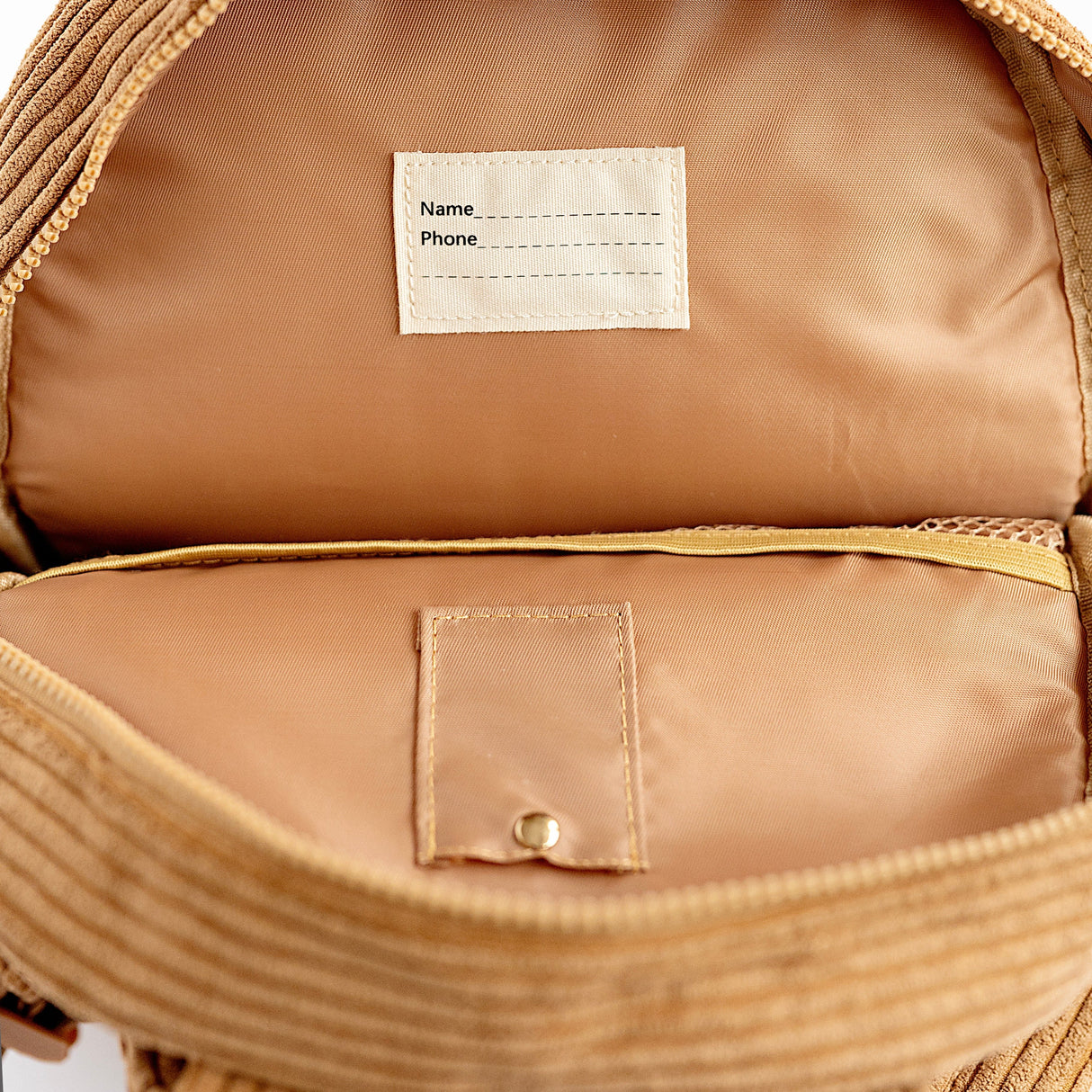 Corduroy Backpack- Camel