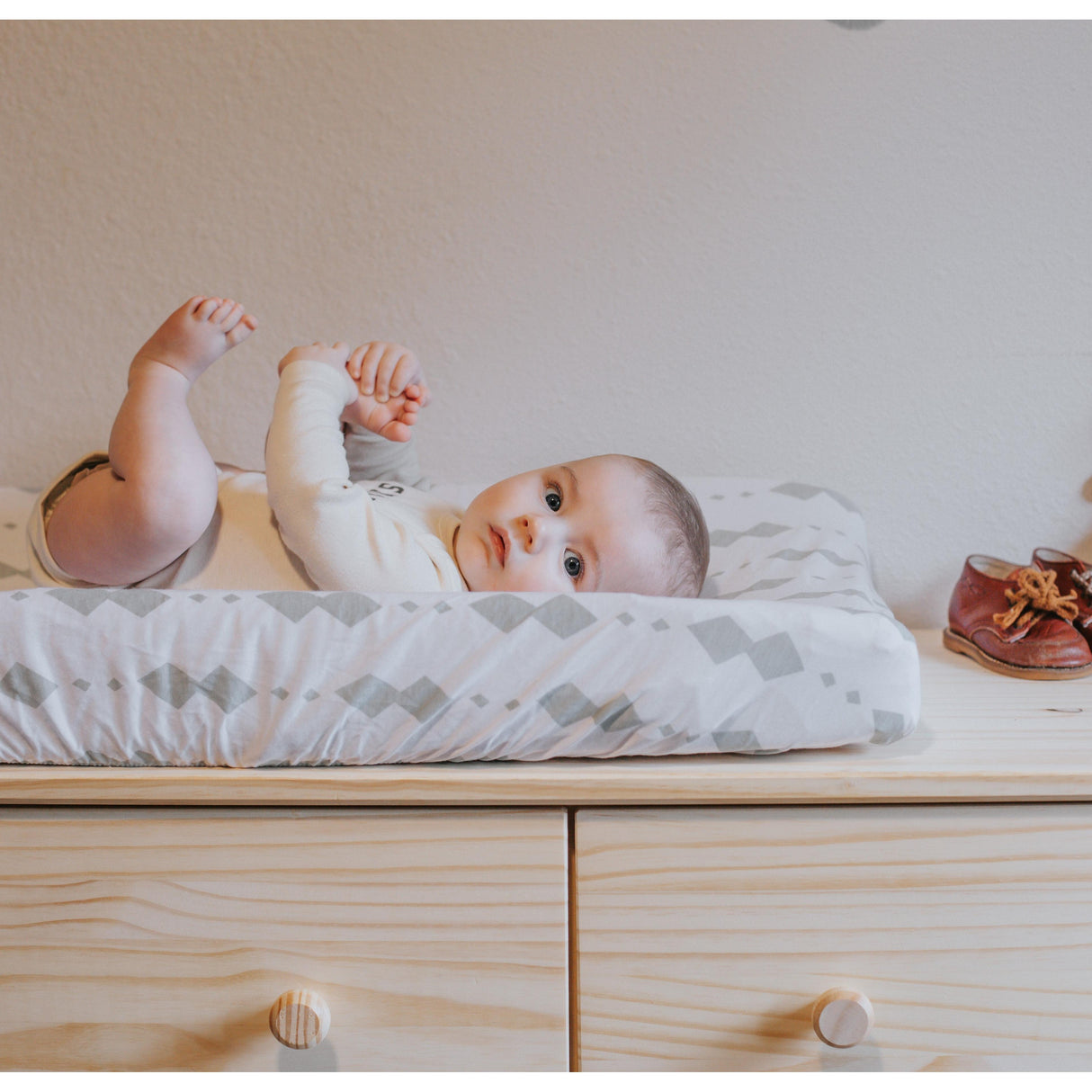 Changing Pad Cover | Cradle Sheet Set - Sage Diamond - HoneyBug