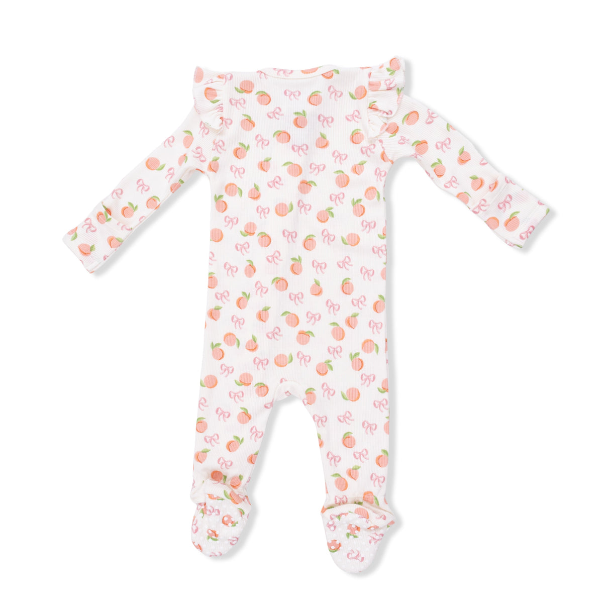 Little Peaches - 2 Way Ruffle Sleeve Zipper Footie