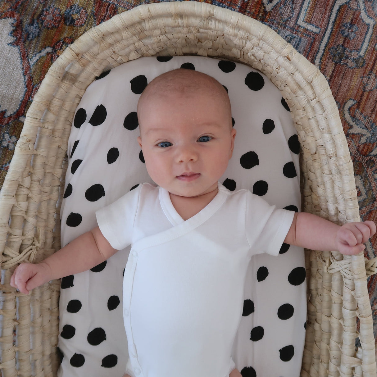 Bassinet Sheet Set - Black & White Abstract - HoneyBug