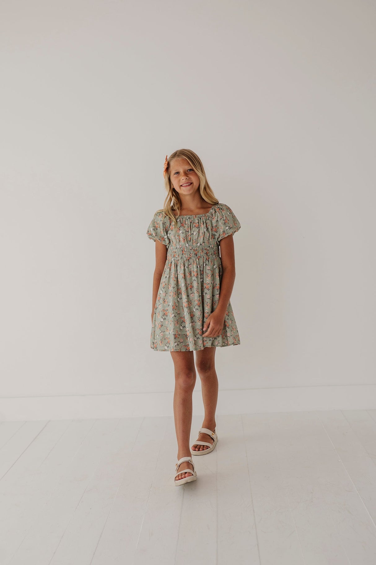 Peasant Bubble Sleeve Dress