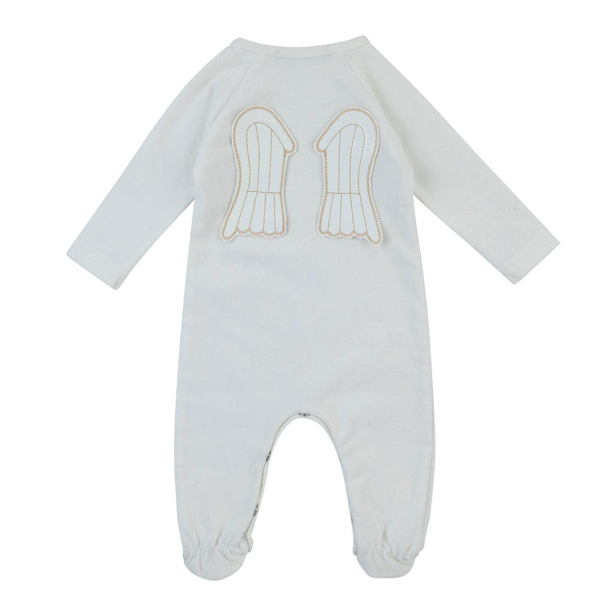 Wings Footie, White - HoneyBug