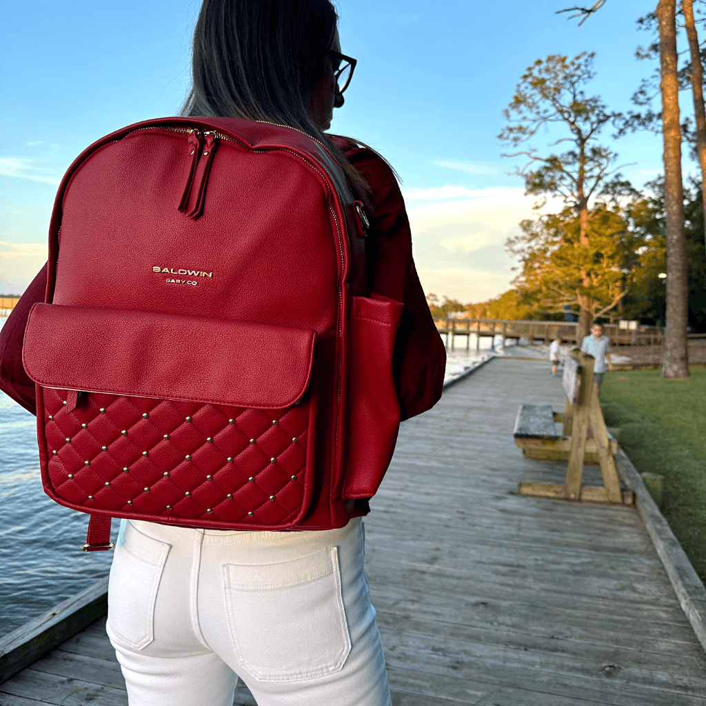 The Daphne Diaper Bag - Crimson