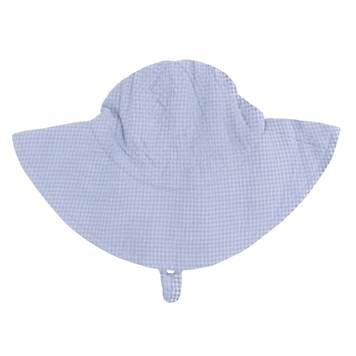 Micro Gingham Blue Blizzard - Wide Brim Sun Hat