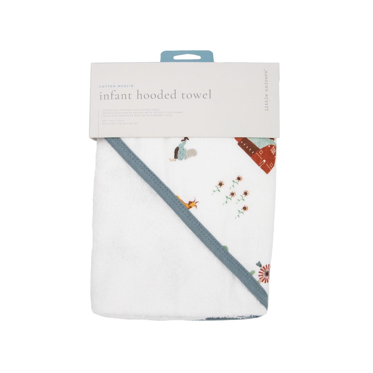 Infant Hooded Towel - Farmyard - HoneyBug