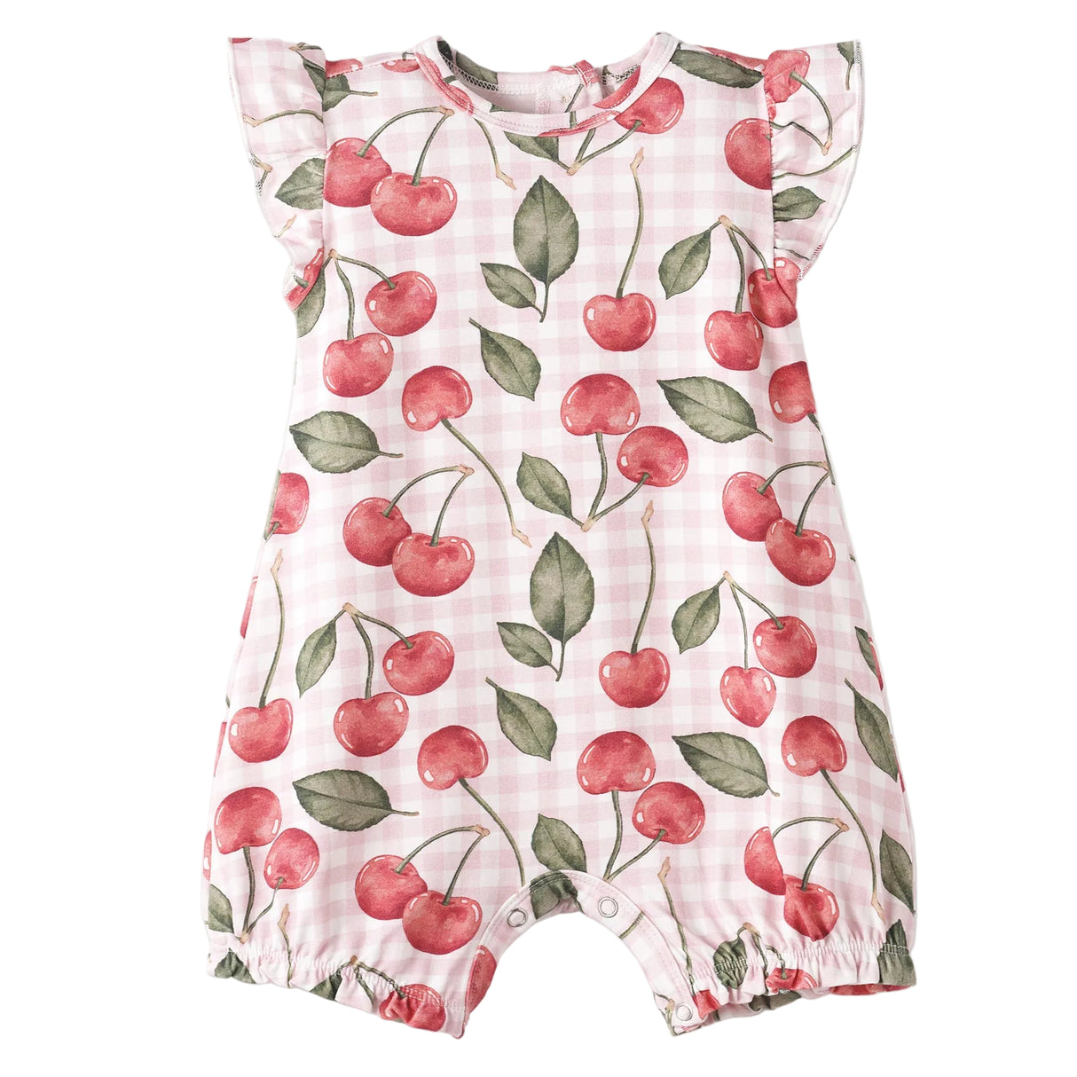 Cherry Picnic Baby Girl Bamboo Bubble Romper