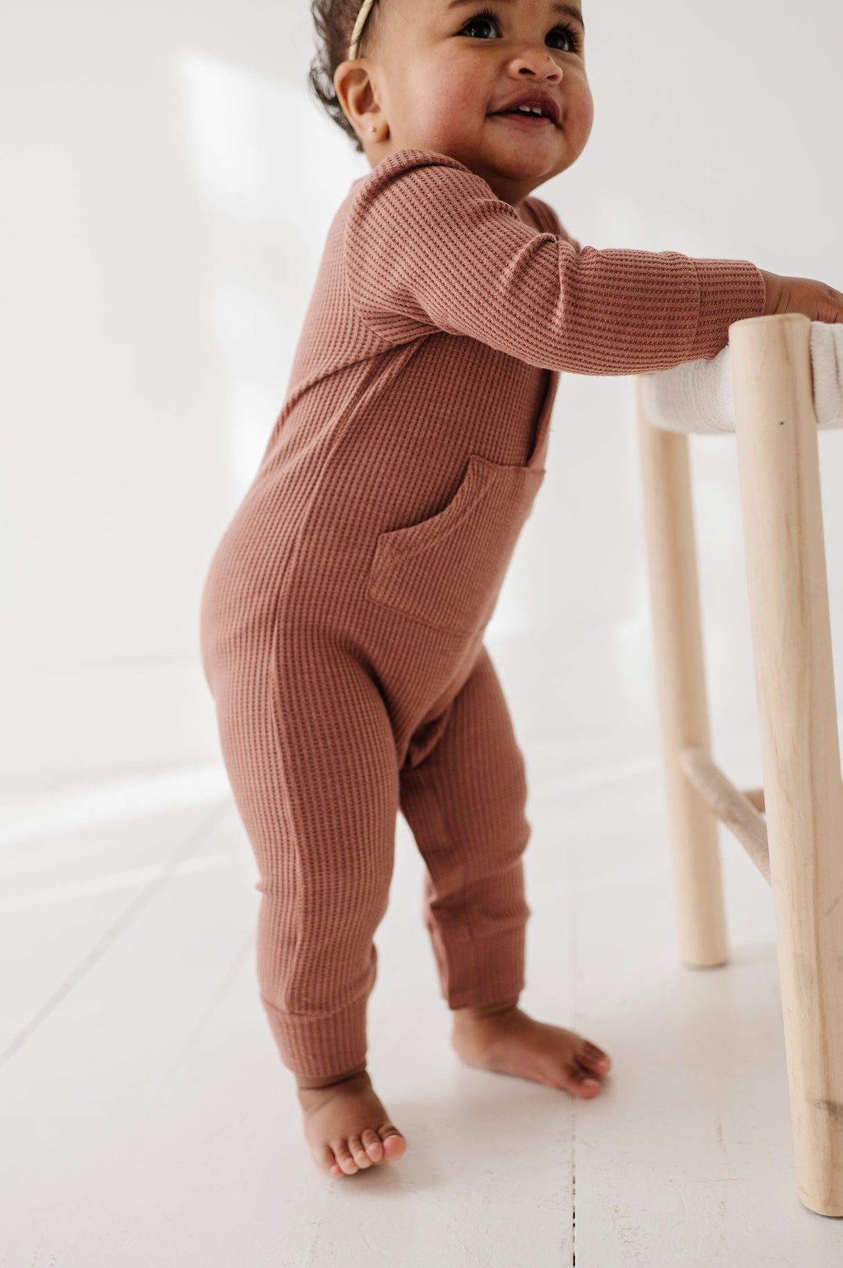 Waffle Romper - HoneyBug