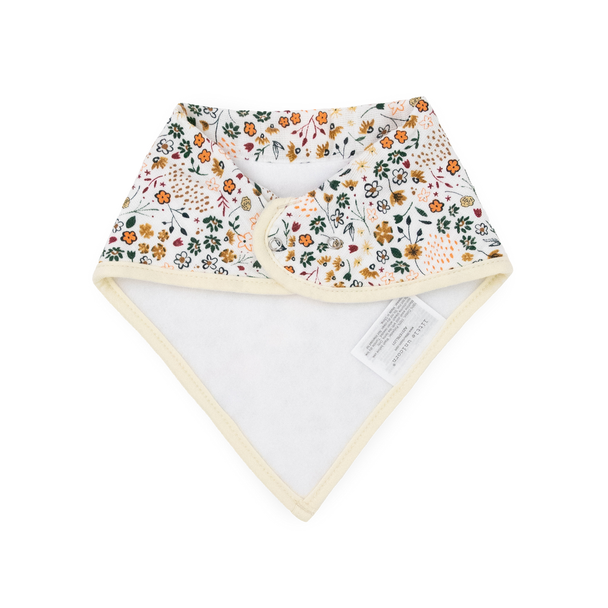 Cotton Muslin + Fleece Bandana Bib 4 Pack - Pressed Petals - HoneyBug