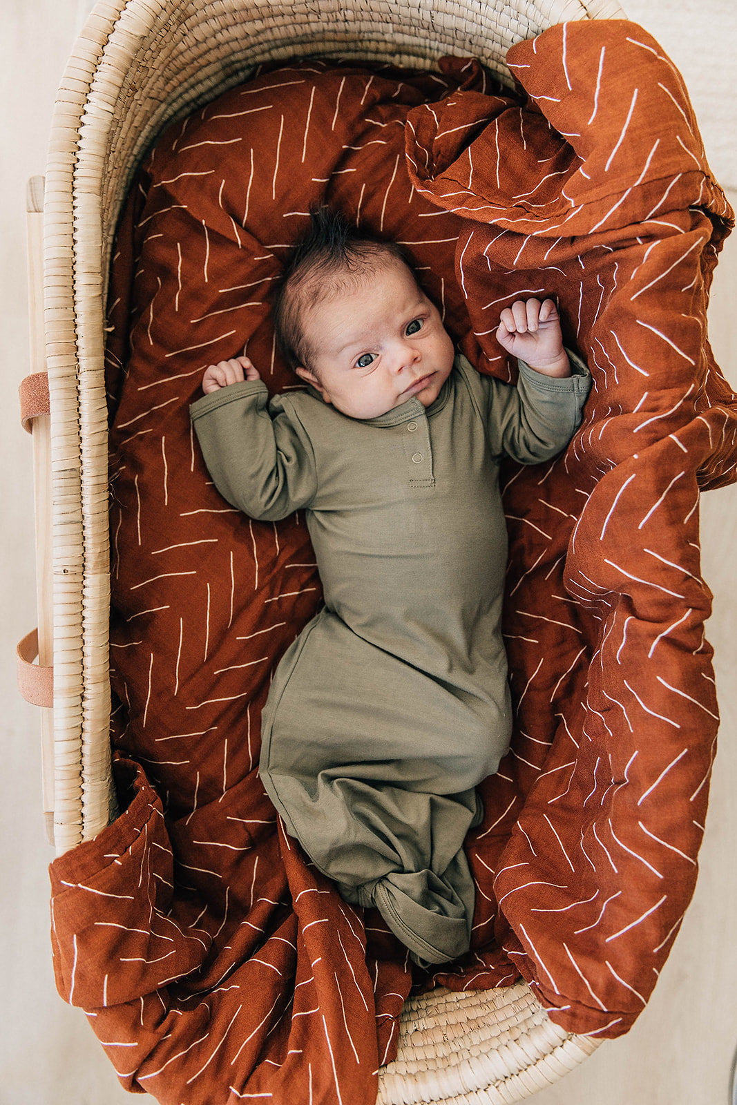 Olive Bamboo Knot Gown - HoneyBug