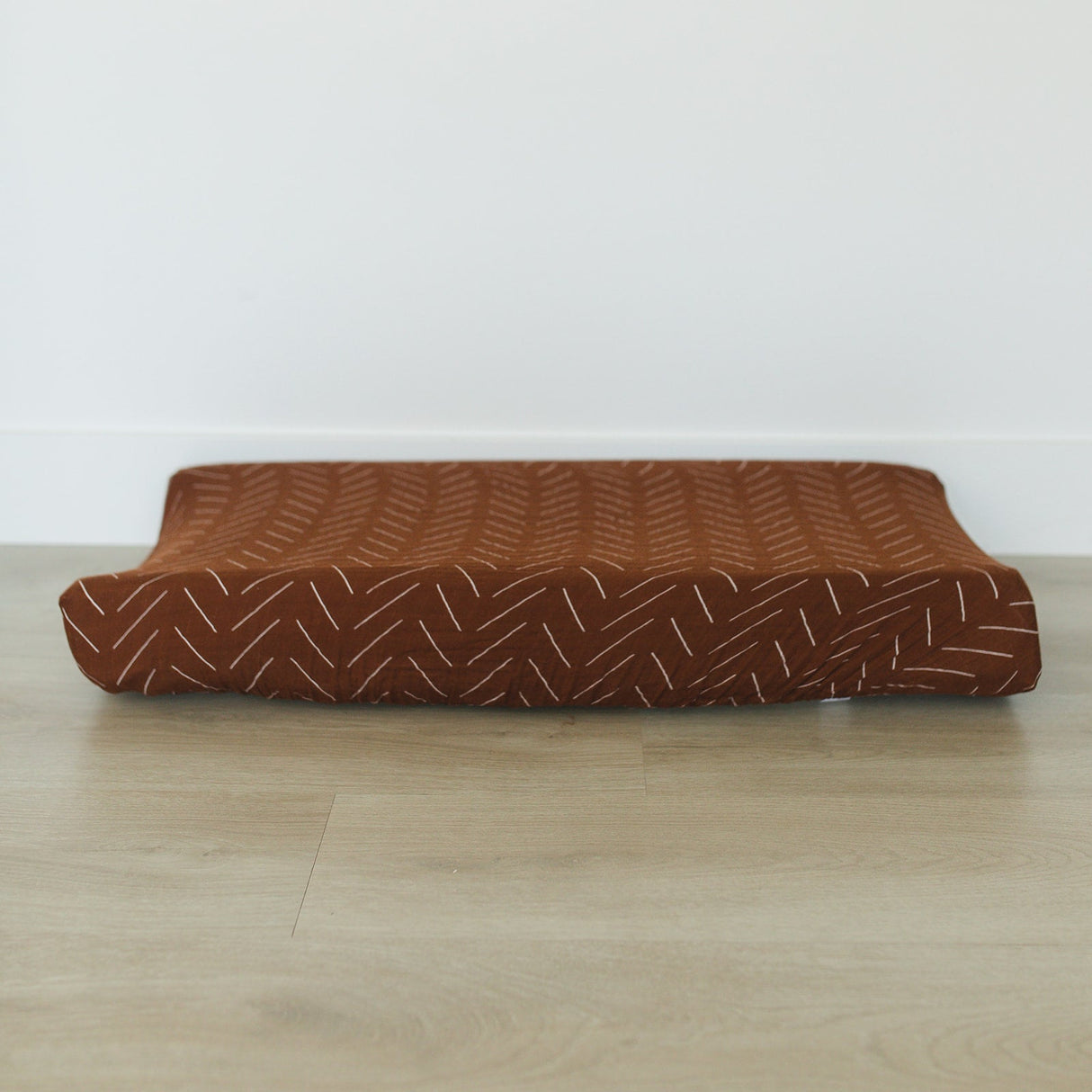 Rust Mudcloth Muslin Changing Pad Cover - HoneyBug