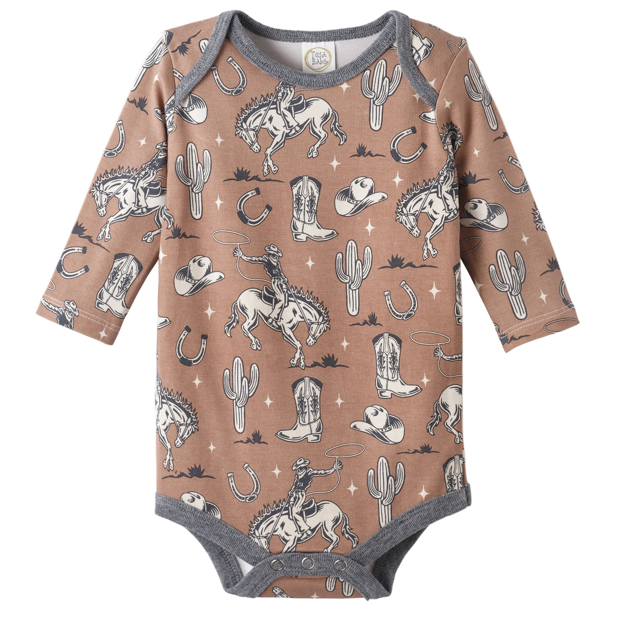 Wild Wrangler/Brown Western Cowboy Bamboo Baby Boy Bodysuit