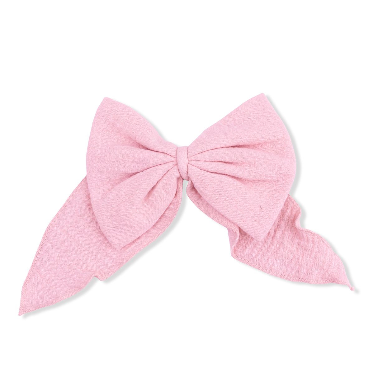 Solid Muslin Poignant Pink - Large Bow