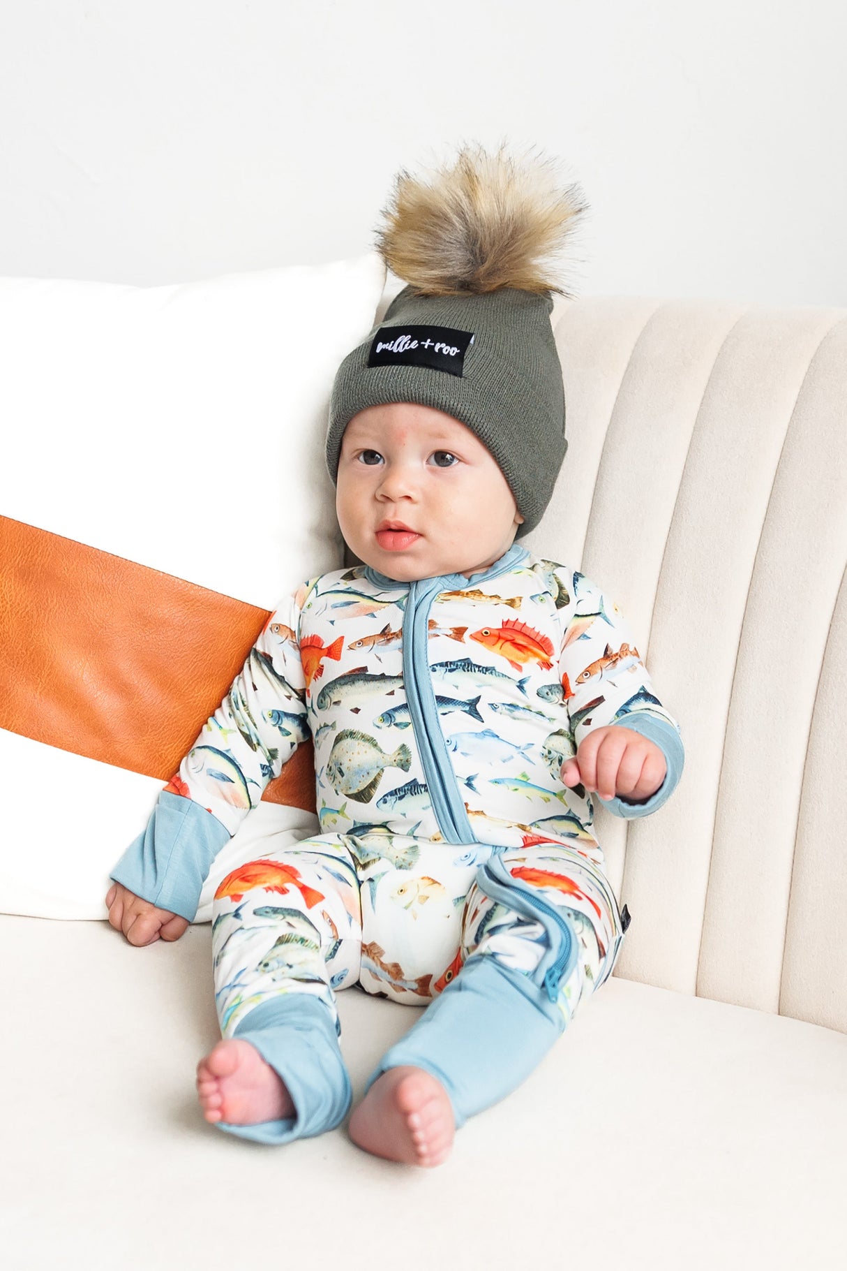 BAMBOO CUFF BEANIE- Sage - HoneyBug