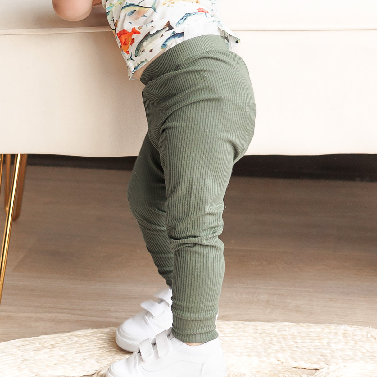 BAMBOO RIB LEGGINGS- Moss - HoneyBug