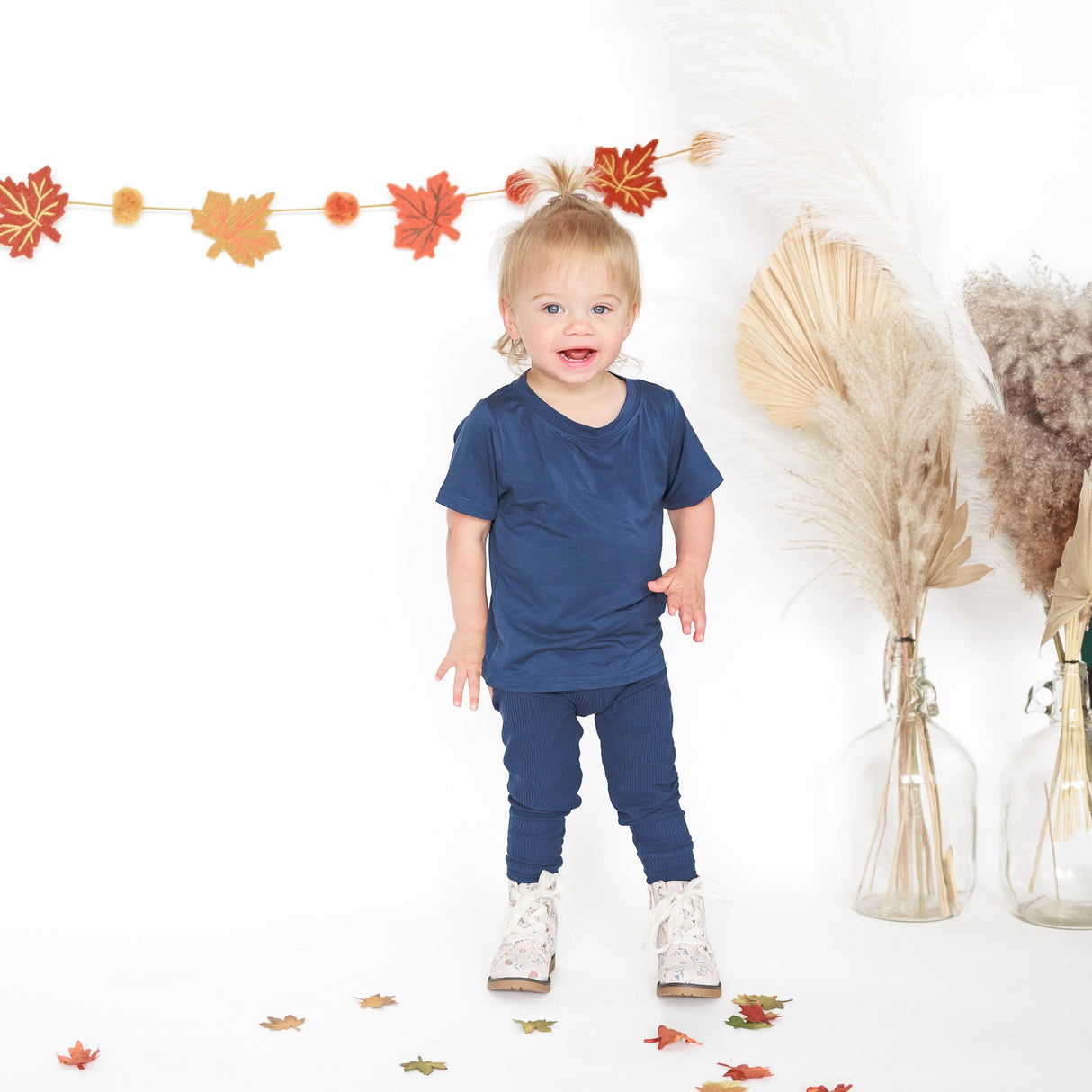 BAMBOO RIB LEGGINGS- Navy - HoneyBug