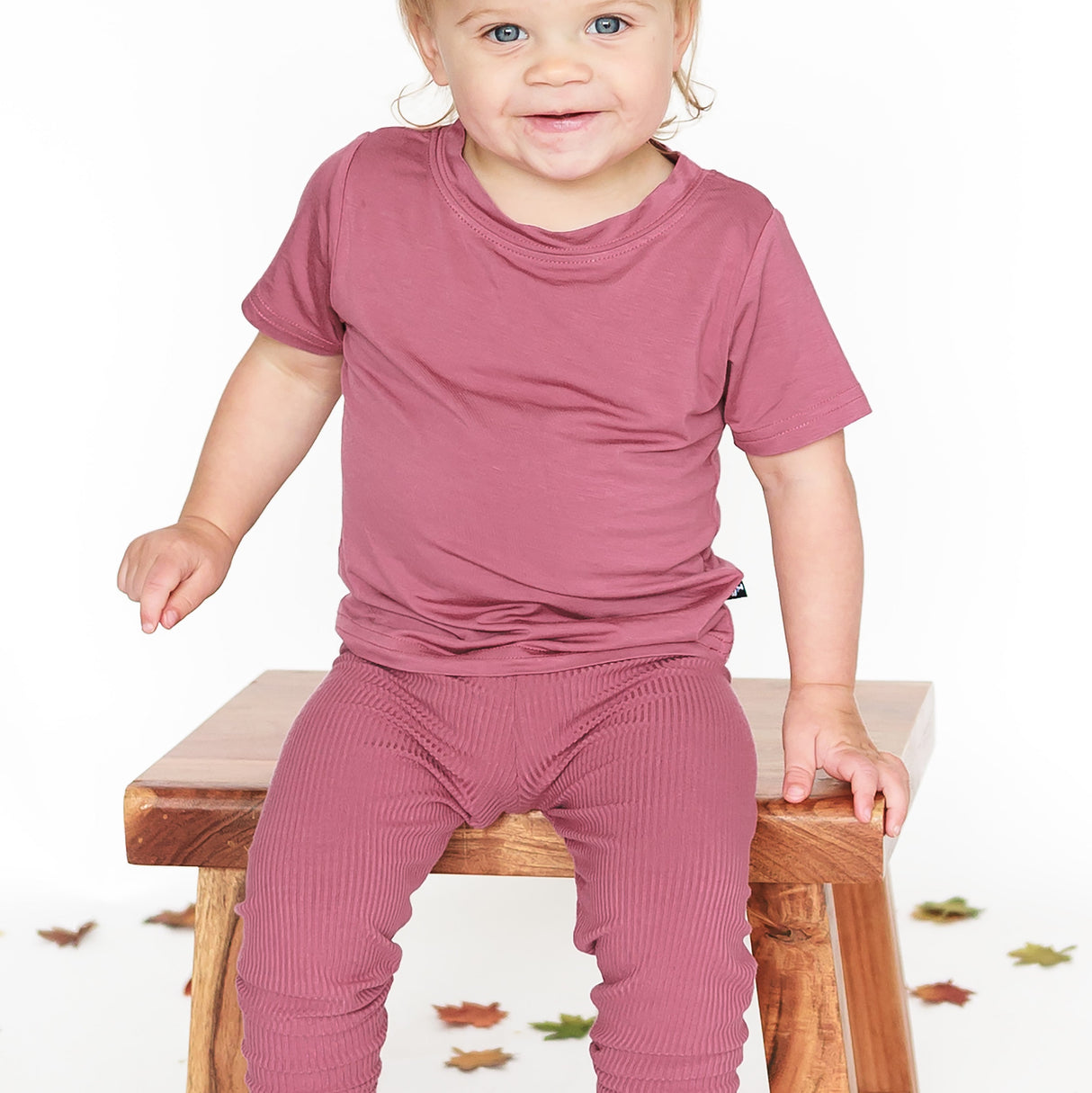 BAMBOO RIB LEGGINGS- Mauve - HoneyBug