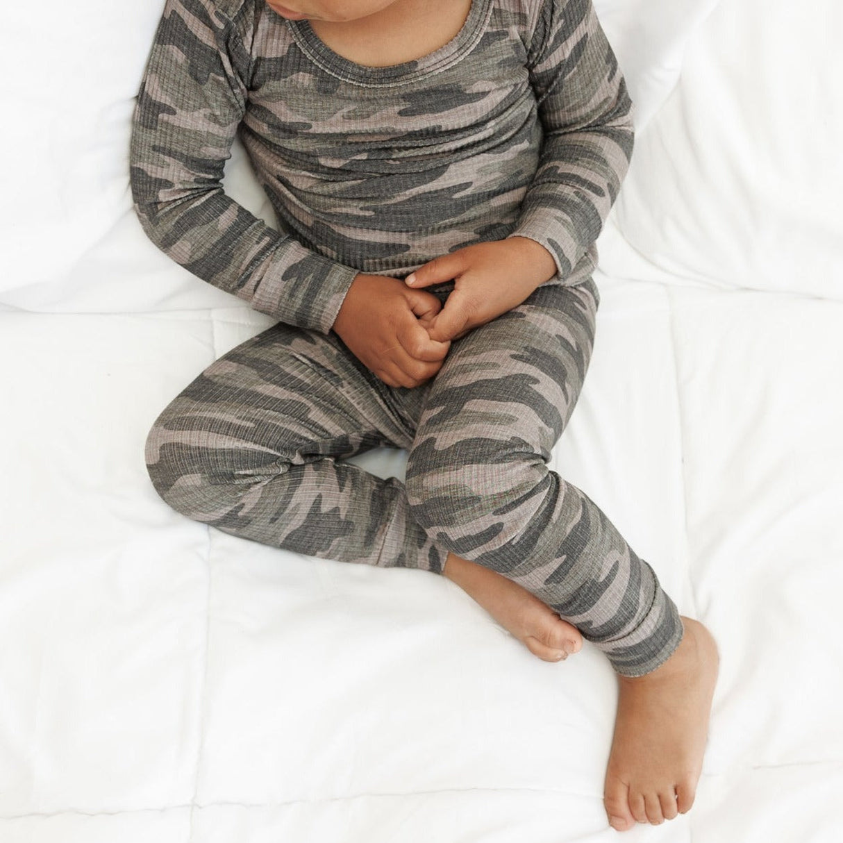 LONG SLEEVE 2 PIECE SETS- Chris Camo Ribbed - HoneyBug