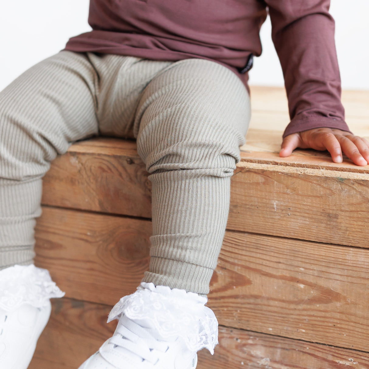 BAMBOO RIB LEGGINGS- Mushroom - HoneyBug