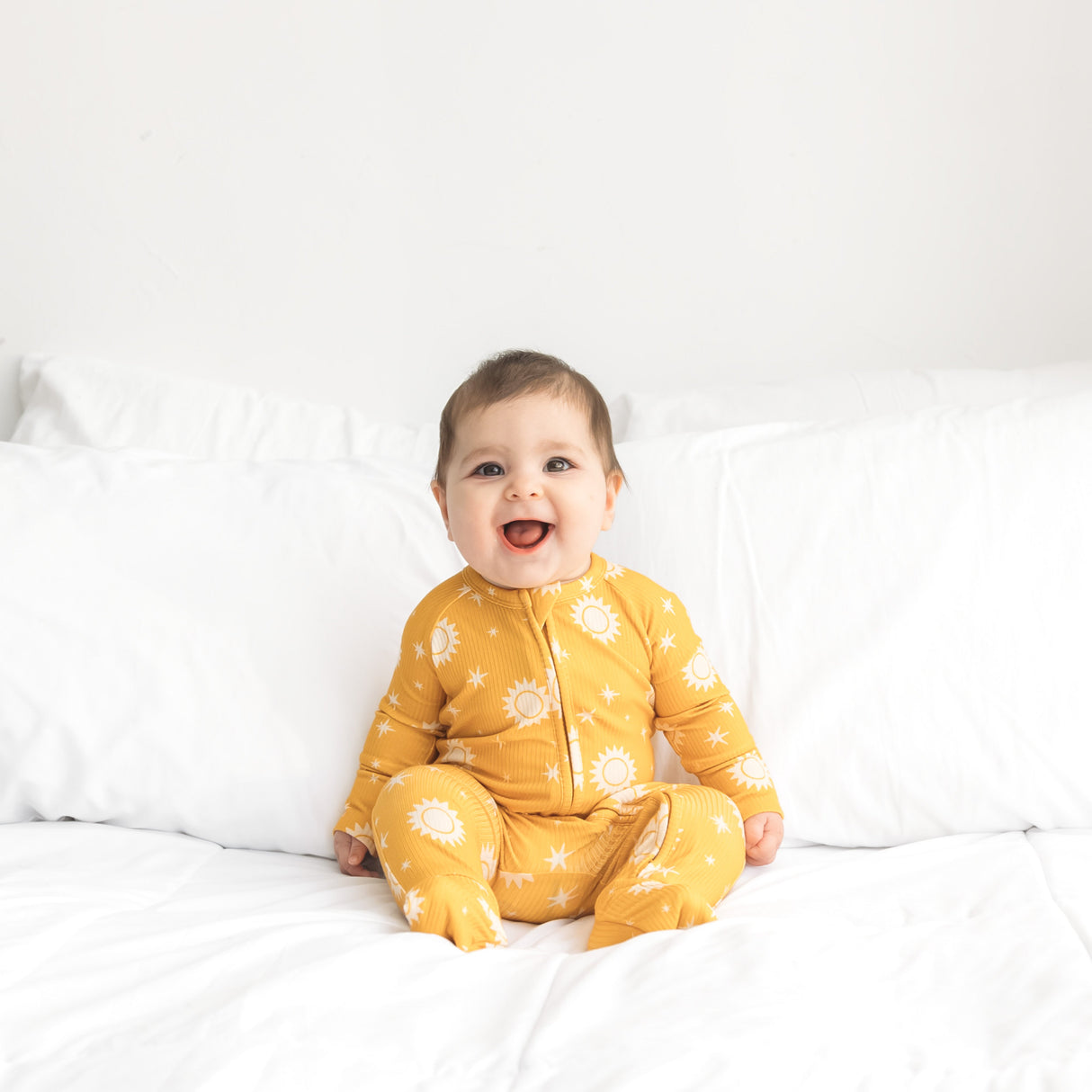 ZIP ROMPER - Sunshine Ribbed - HoneyBug