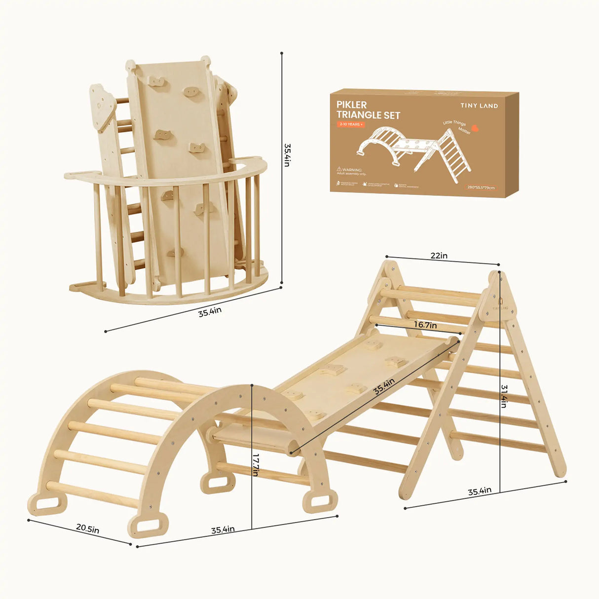 Tiny Land® 7-in-1 Montessori Climbing Set - HoneyBug