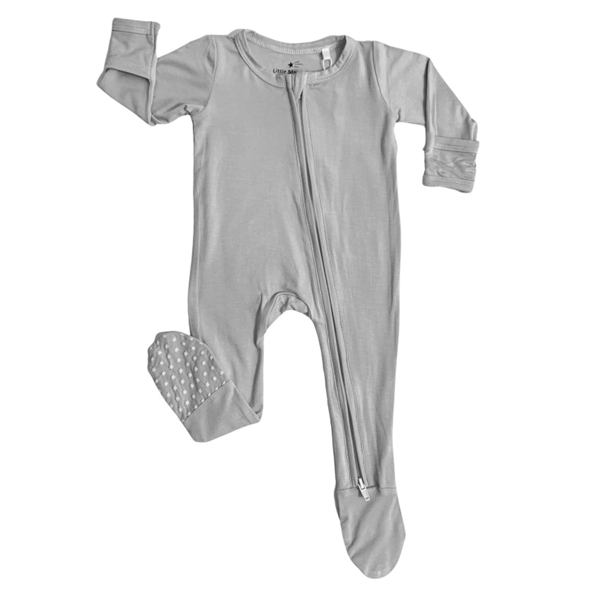 Silver Zippered Footie