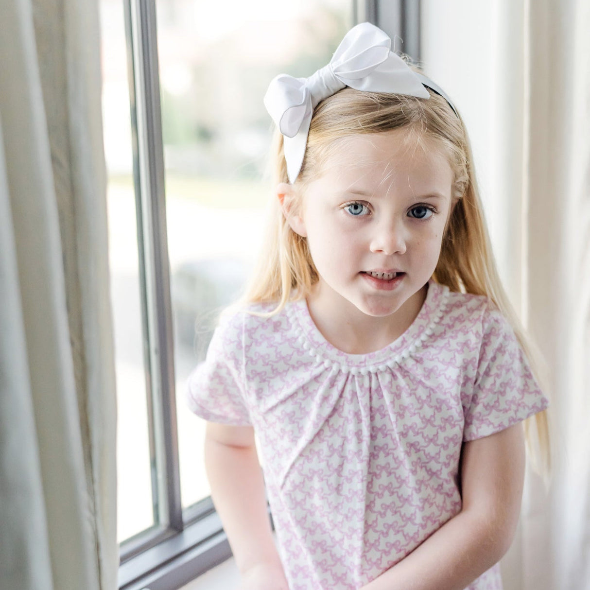 Camden Girls' Dress - Pretty Pink Bows - HoneyBug