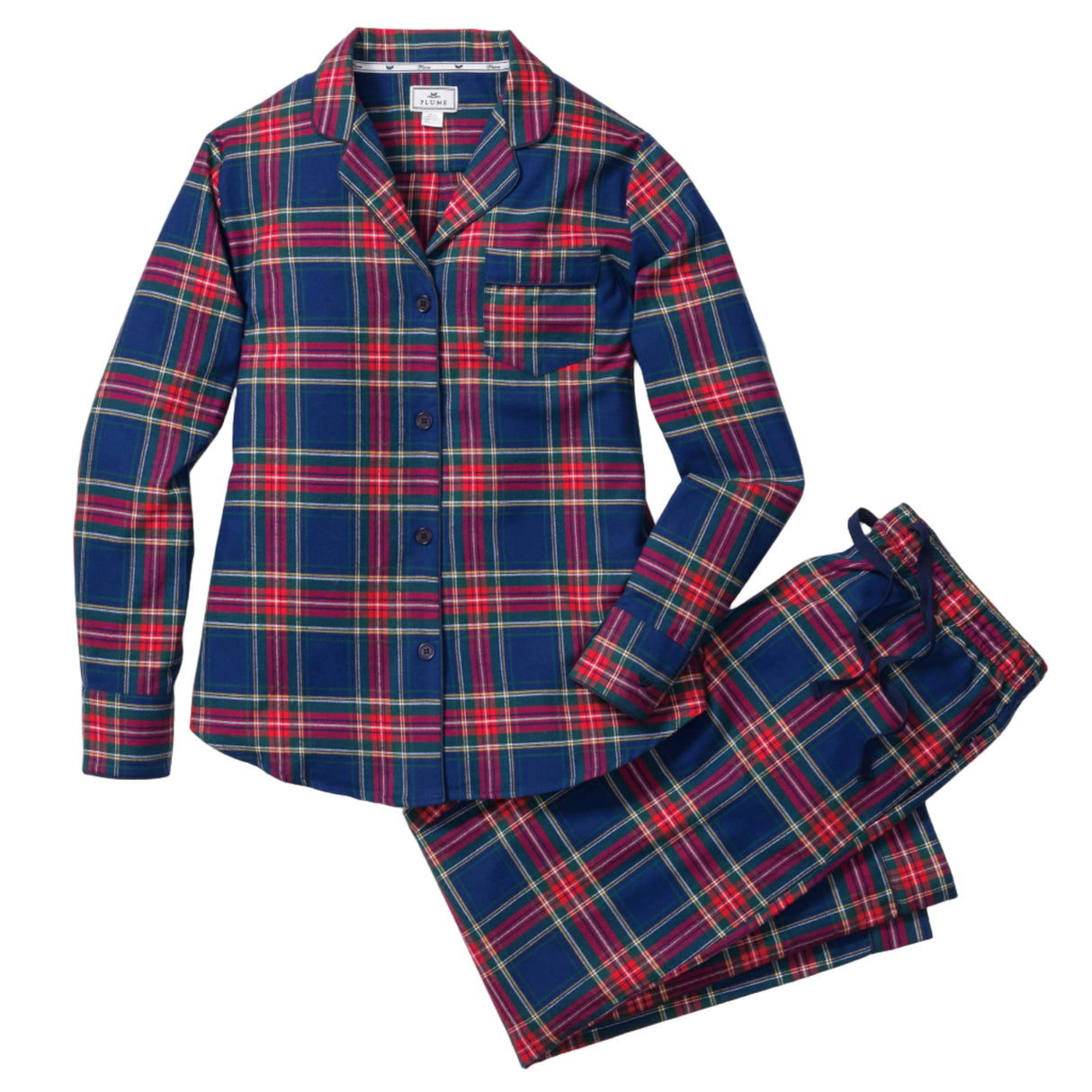 Women's Brushed Twill Pajama Set in Windsor Tartan - HoneyBug