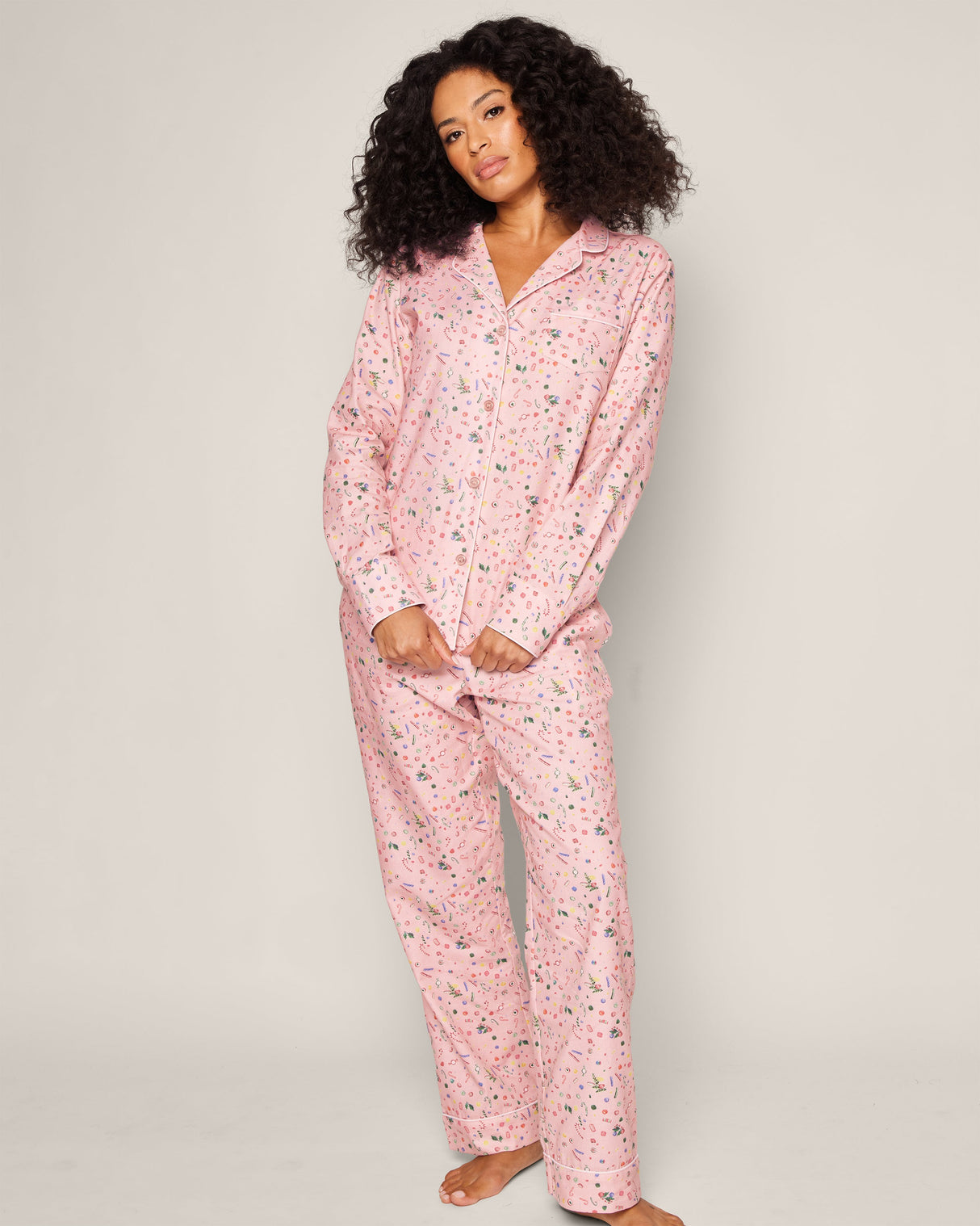 Women's Twill Pajama Set in Vintage Sweets - HoneyBug