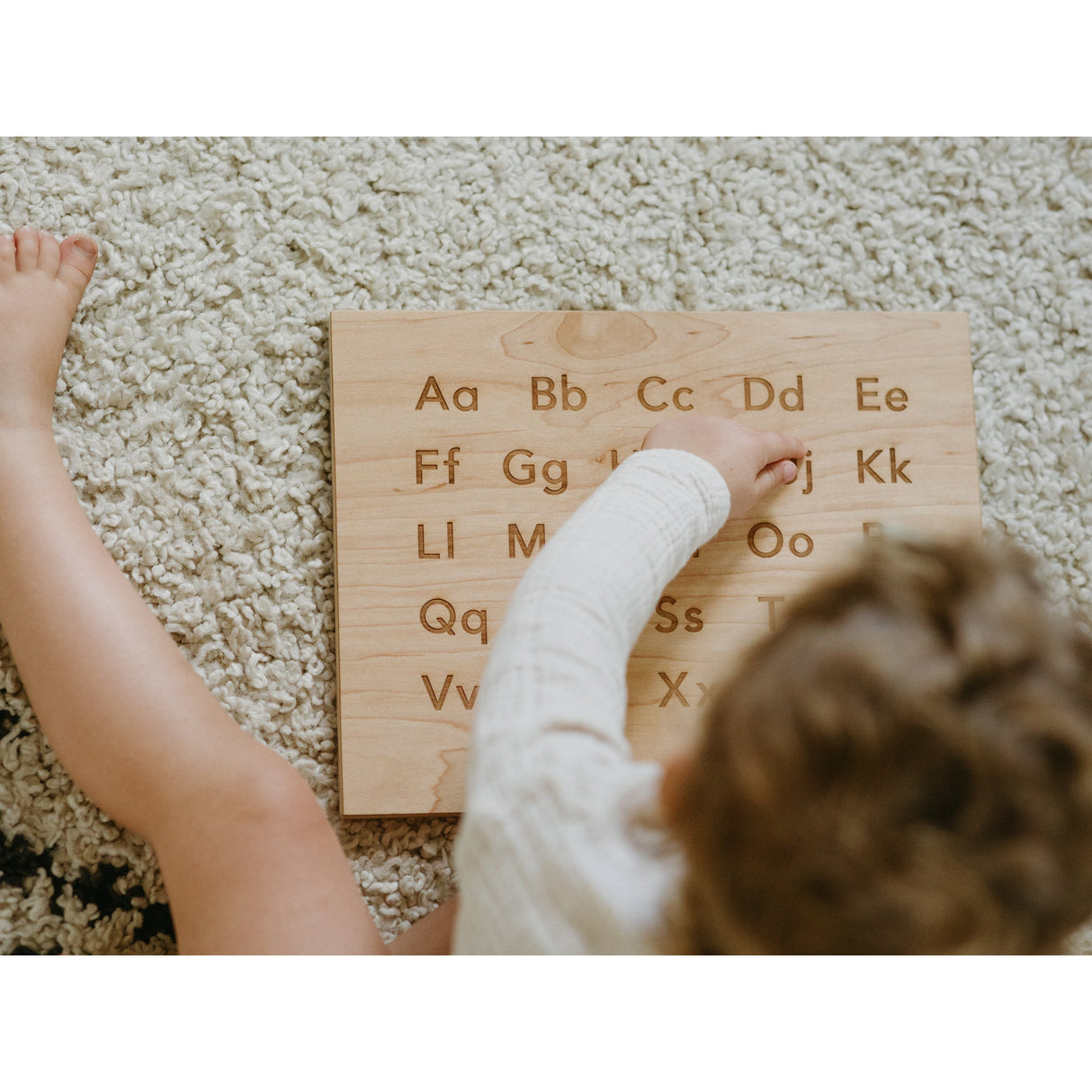 Wooden Alphabet Montessori Board and Tabletop Reference Chart • Modern Sans Serif - HoneyBug