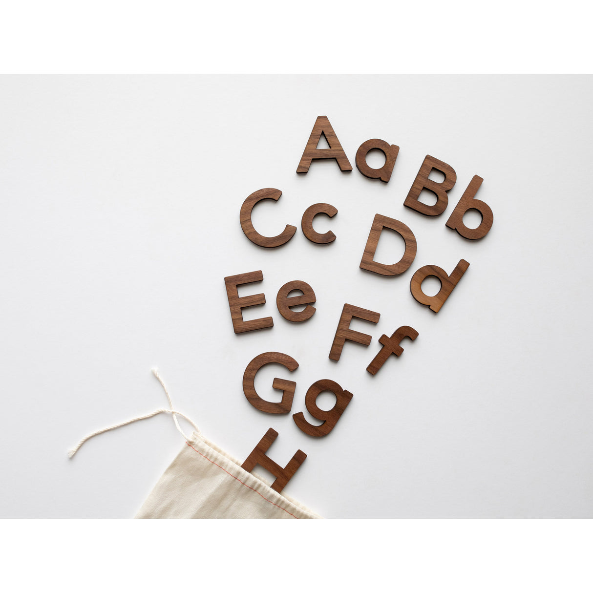 Wooden Alphabet Set • Wood Letters & Movable Alphabet in Walnut - HoneyBug