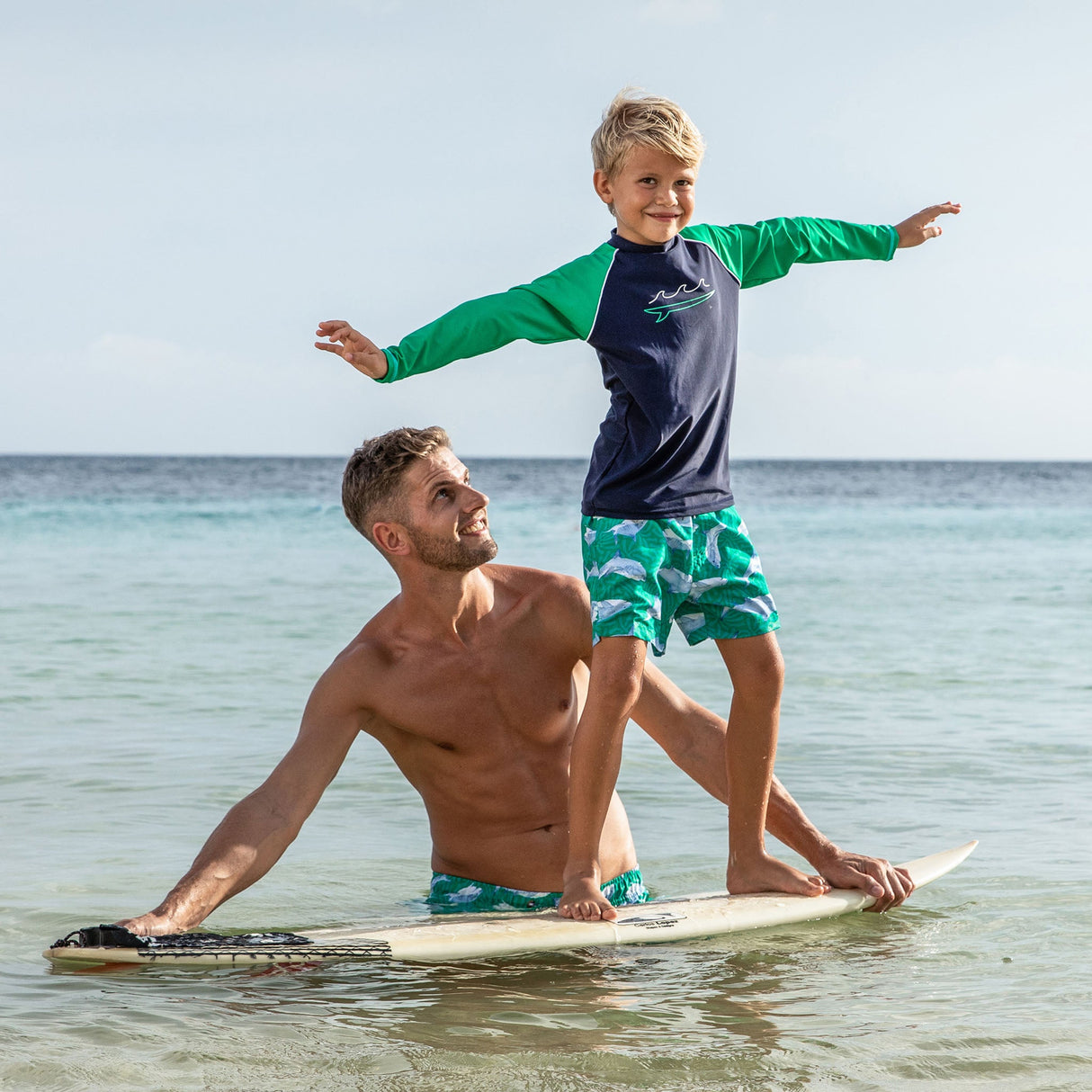 Navy Wave LS Rash Top - HoneyBug