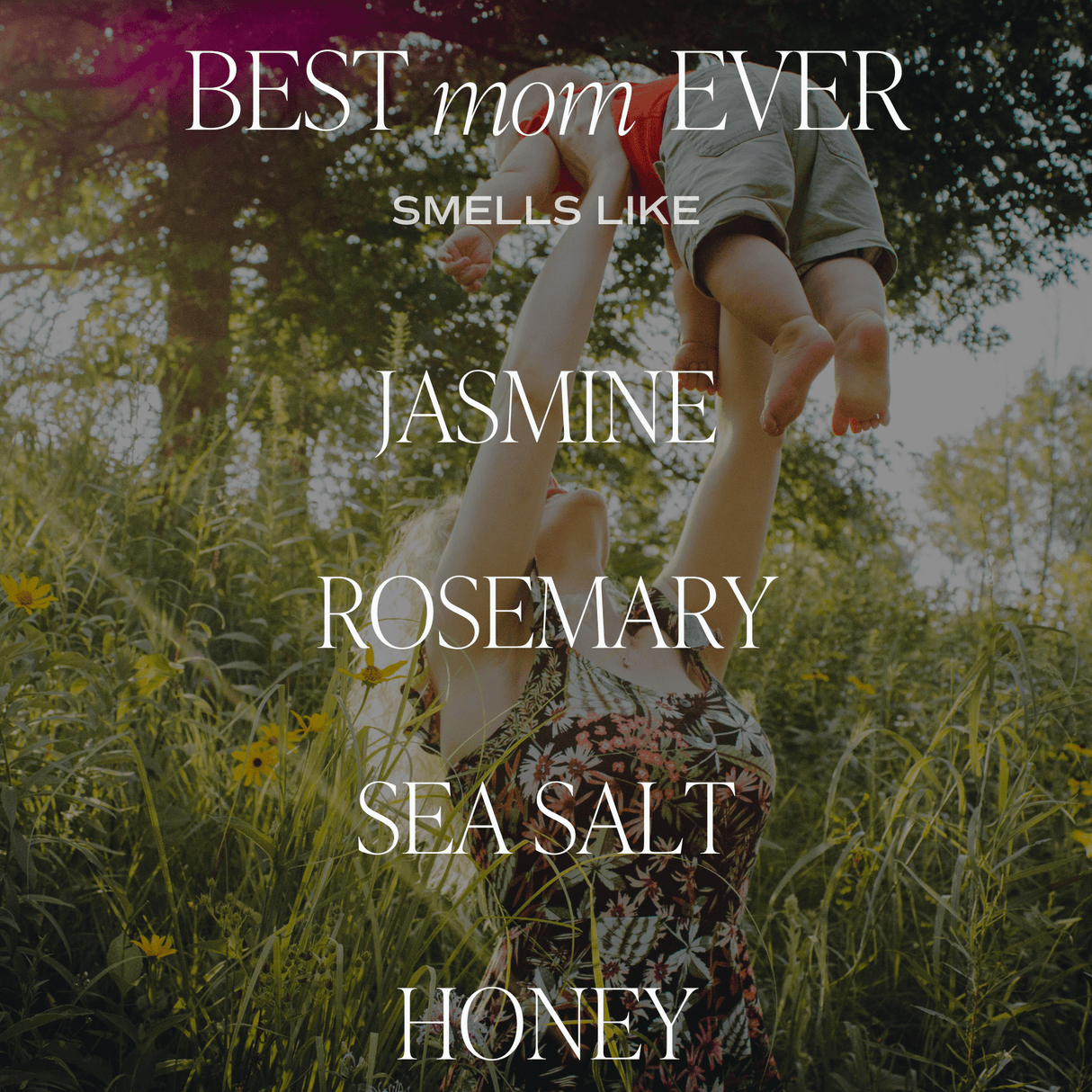 Best Mom Ever Soy Candle - Pink Matte Jar - 15 oz (Wildflowers and Salt) - HoneyBug