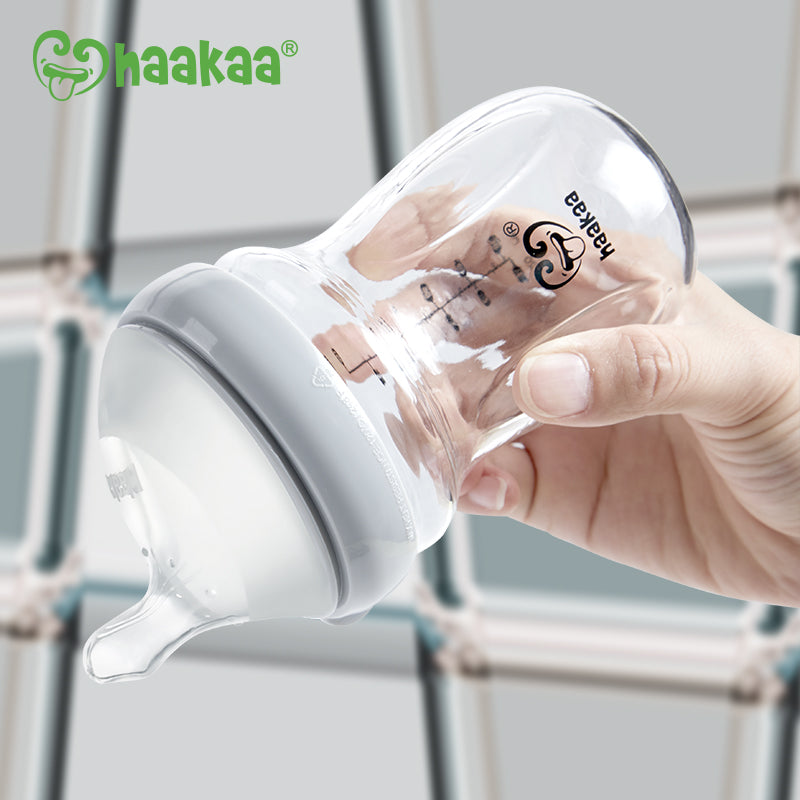 Haakaa Generation 3 Glass Baby Bottle 6 oz/160 ml, 1 PK - HoneyBug