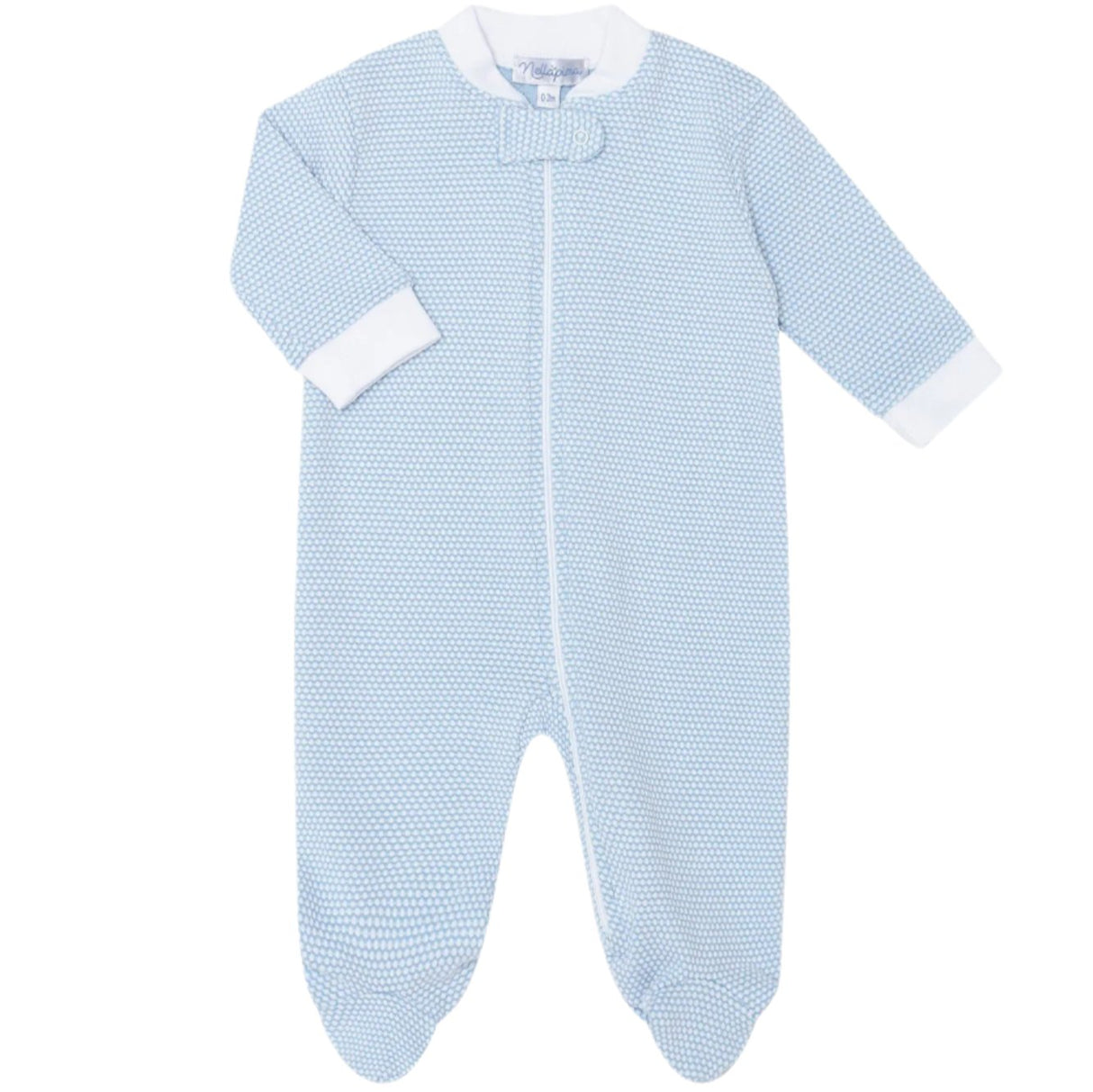Blue Bubble Zipper Footie - HoneyBug