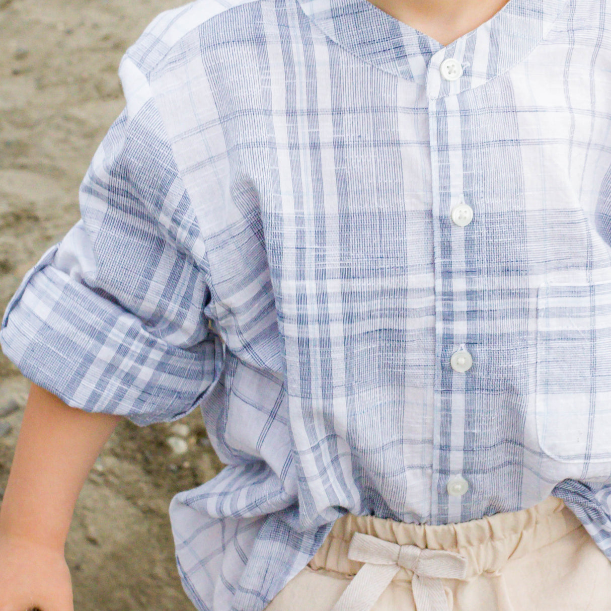 James Shirt - Blue-slub Check - HoneyBug